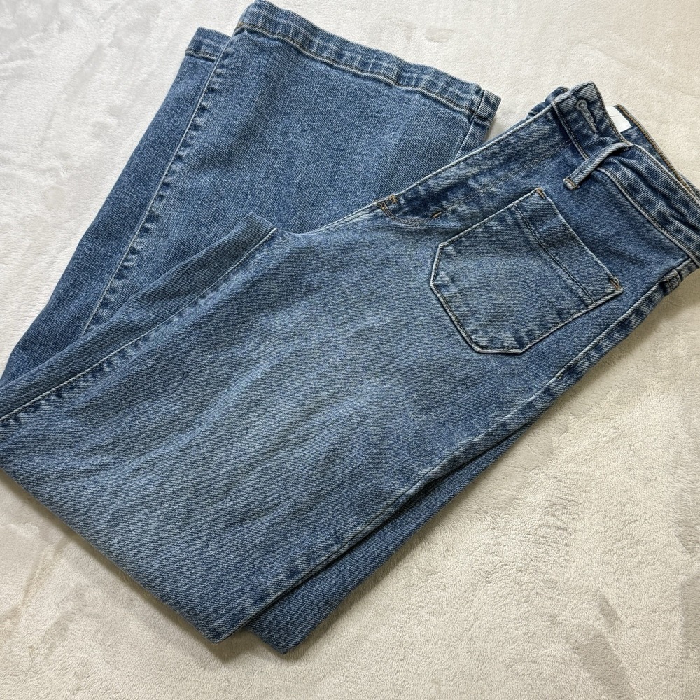 Just Black Denim Wide Leg Jeans Medium Wash Made in USA Size 25